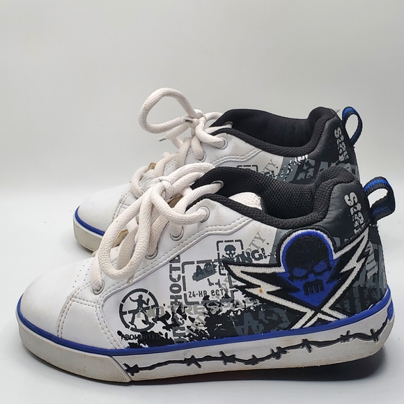 Heelys white skull design removeable wheel shoes youth size 2 in box - Picture 9 of 13